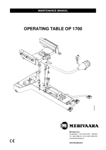 Merivaara OP-1700 Operating Table - Service manual