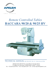 Apelem Baccara 90 Table - Service manual