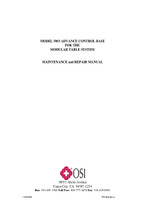Mizuho Osi 5803 Operating Table - Service manual