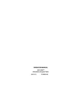 Steris ASC 2000 Surgical Table - User manual