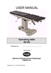 Famed Table SU-02 - User manual