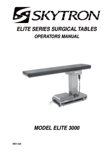 Skytron Elite 3000 Operating Table - User manual