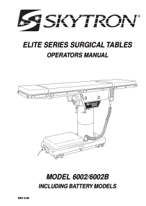 Skytron Elite 6002 Operating Table - User manual
