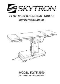 Skytron Elite 3500 Surgical Table - User manual