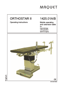 Maquet Operating Table Orthostar II - User manual