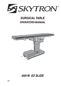 Skytron 3501 EZ Slide Operating Table - User manual