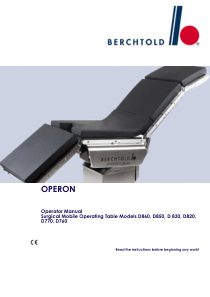 Berchtold Operon D820-860, D760-D770 Operating Table - User manual
