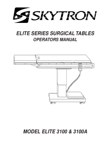 Skytron Elite 3100 Operating Table - User manual