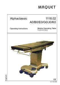 Maquet Operating Table Alphaclassic - User manual