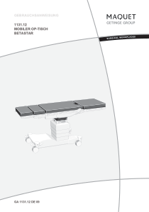 Maquet Betastar Mobiler OP-Tisch - User manual (de)