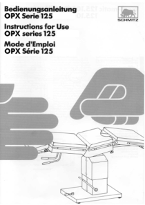 Schmitz OPX Operation Table - User manual (en,de,fr)