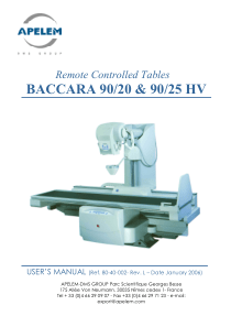 Apelem Baccara 90 Table - User manual