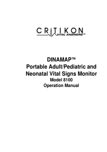 Critikon_Dinamap_8100_-_User_Manual