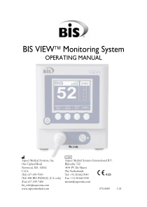 Aspect Medical BIS View Monitor - User manual
