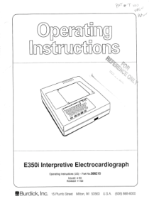 Burdick E350i ECG - User manual