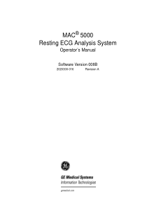 GE MAC 5000 ECG - User manual
