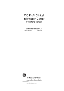 GE CIC - User manual