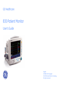 GE B30 Patient Monitor - User manual
