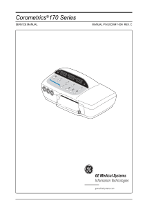 GE Corometrics 170 Fetal Monitor - Service manual