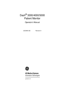 GE Dash 3000,4000,5000 - User manual