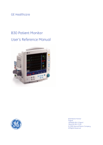 GE B30 Patient Monitor - User reference manual