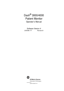 GE Dash 3000,4000 V4 Monitor - User manual