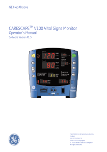 GE Carescape V100 Monitor - User manual