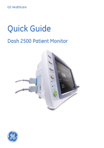 GE Dash 2500 Patient Monitor - Quick user manual