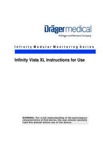 Drager Infinity Vista XL - User manual