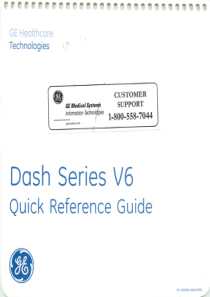 GE Dash V6 ECG Monitor - Quick reference guide