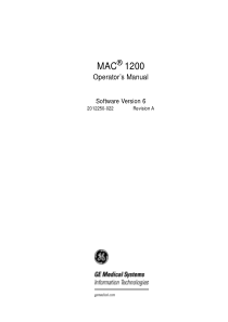 GE MAC 1200 ECG - User manual