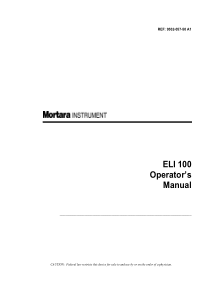 Mortara ELI-100 - User manual