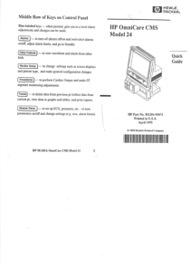 Hewlett Packard OmniCare CMS Model 24 Monitor - User manual