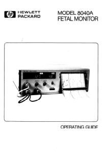 HP 8040A Fetal Monitor - User manual