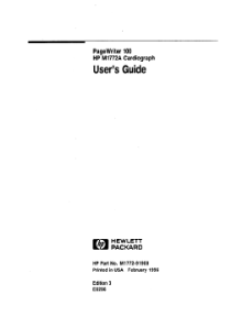 HP PageWriter 100 Cardiograph - User manual