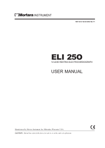 Mortara ELI-250 - User manual