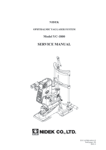 Nidek YC-1800 Ophthalmic YAG Laser - Service manual
