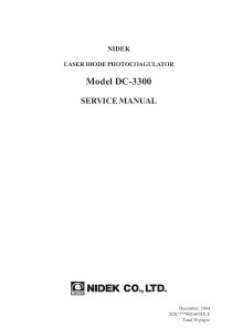 Nidek DC-3300 Photocoagulator - Service manual