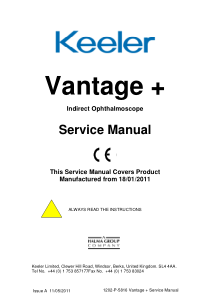 Keeler Vantage Plus Ophthalmoscope - Service manual