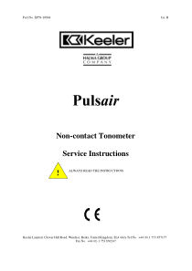 Keeler Pulsair 2000-3000 Tonometer - Service manual