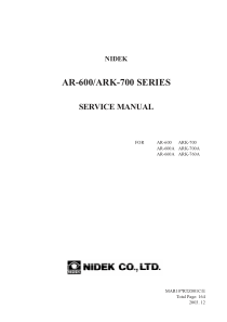 Nidek_AR-600_-_ARK_700_Service