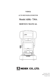 Nidek ARK-730 Autorefractometer - Service manual