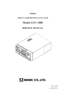 Nidek GYC-1000 Laser Coagulator - Service manual