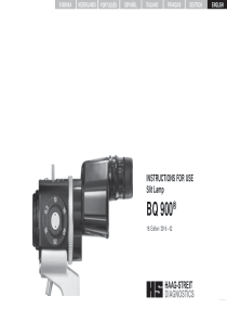 Haag-Streit Slit Lamp BQ-900 - User manual