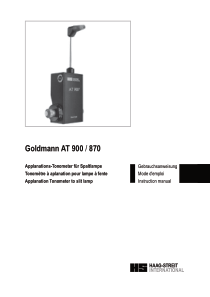 Haag-Streit Tonometer AT900 - User manual