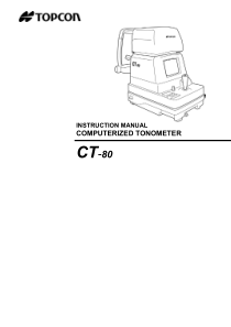 Topcon CT-80 Tonometer - User manual