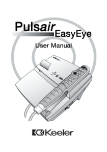 Keeler Pulsair Tonometer - User manual