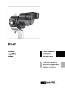 Haag-Streit Slit Lamp BP900 - User manual