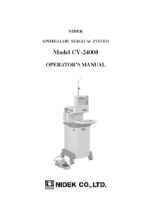 Nidek CV-24000 - Operators manual