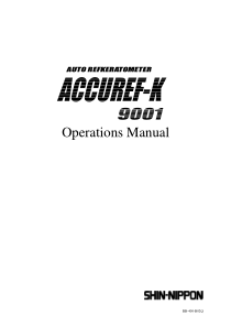 Shin-Nippon Accuref-K 9001 Auto Refractometer - Operation manual